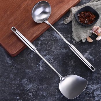 Factory wholesale cooking spoon shovel vacuum integrated handle stainless steel kitchen supplies daily necessities