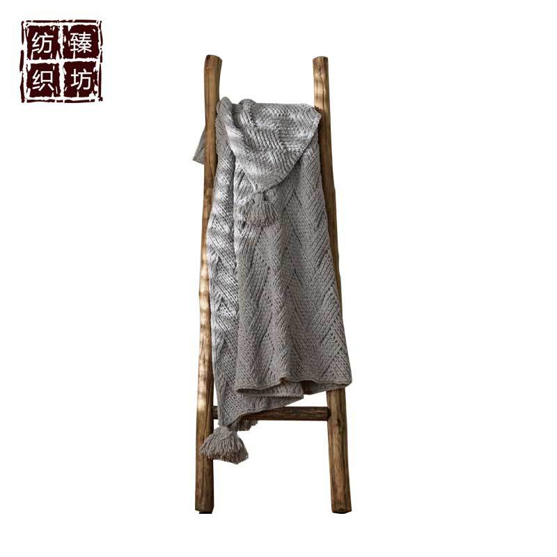 Nordic Simple Handmade Tassel Knitted Blanket Air Conditioning Sofa Blanket Home Soft Accessories Photo Props