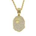 Gold pendant with 0.3*60cm twist chain