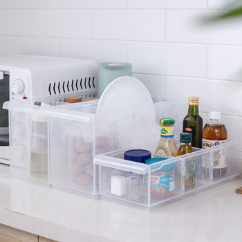 pp Plastic Refrigerator Storage Box Transparent Rectangular Drawer-type Separated Freezer Storage Box Sealed Crisper