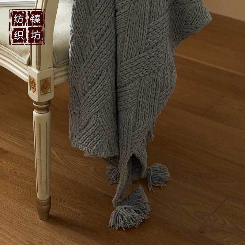 Nordic Simple Handmade Tassel Knitted Blanket Air Conditioning Sofa Blanket Home Soft Accessories Photo Props