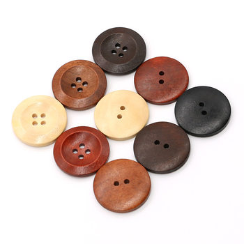 Manufacturer's Ready Stock Four-Eye Round Edge Wooden Buttons Natural Buttons Outwear Shirt Jacket Buttons Buttons