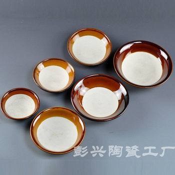 Earthen Pottery Old-Fashioned Farmhouse Bowl Steam Buckle Bowl Hot Pot Oil Dish Side Dish Dish Burning White Wine Bowl Dipping Dish Restaurant Hot Pot Restaurant