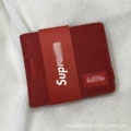 Fully embroidered short wallet red with box