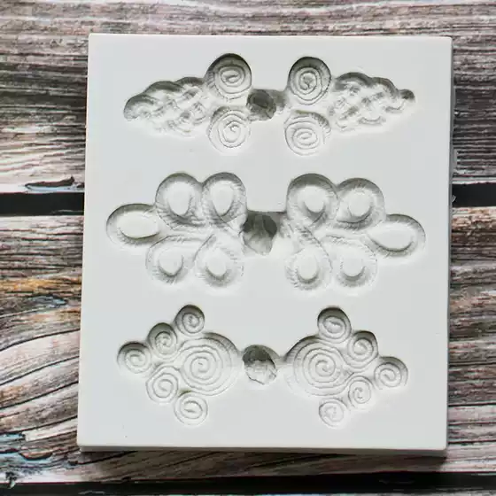DIY Chinese Knot Cheongsam Button Shape Liquid Silicone Mold for Fondant Clay Polymer Clay Resin Craft Decoration
