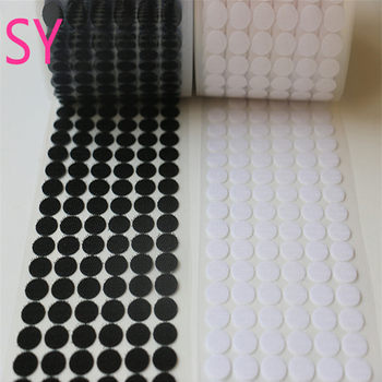 Round adhesive white matte surface polka dot nylon square black and white fuzzies baby Grade A adhesive Velcro