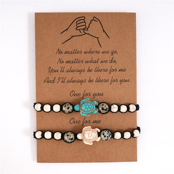 Amazon New Card Bracelet European and American Retro Bohemian Turquoise Beaded Woven Bracelet