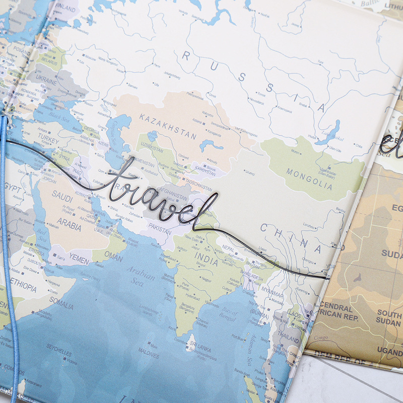 Travel Document Cover Map Stereo Passport Cover Passport Holder Passport Protective Cover Ticket Passport Bag