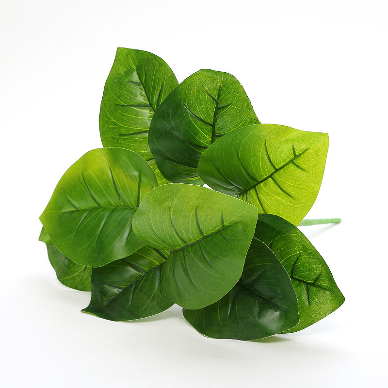 仿真龟背叶盆栽插花叶子植物墙绿植墙造景装饰绿叶配材假花绿萝叶