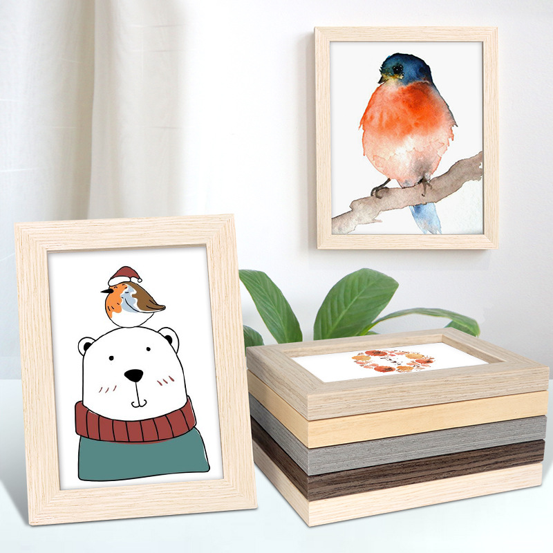 Solid Wood photo frame wall hanging 5 inch 6 inch 7 inch a4 wooden photo frame creative picture frame oil picture frame photo wall wholesale