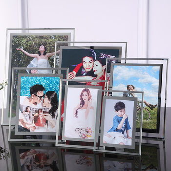 Crystal glass photo frame wholesale 5 inch 6 inch 7 inch 8 inch A4 wedding photo studio license frame certificate of honor