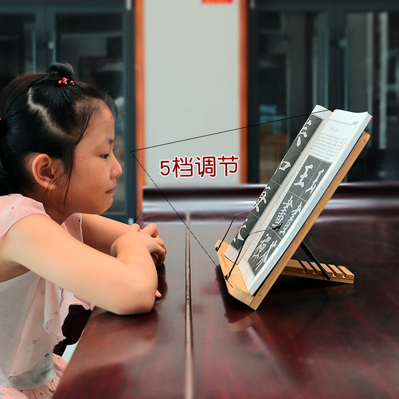 Chinese Style Bamboo Wooden Book Rack Desktop Reading Rack Bookshelf Post-reading Rack Scripture Book Reading Bookshelf Copybook Rack Large Size