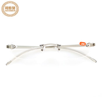 Frameless finished myopia glasses 100~400 degrees TR90 light soft frame frameless integrated myopia glasses punching myopia