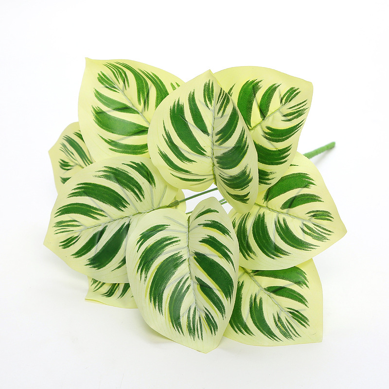 仿真龟背叶盆栽插花叶子植物墙绿植墙造景装饰绿叶配材假花绿萝叶