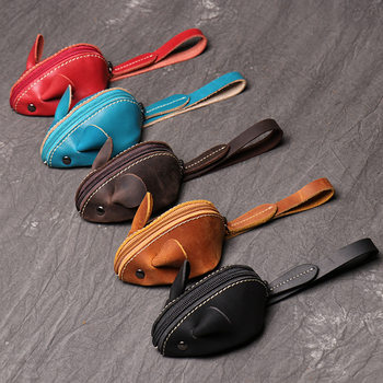 Luojia Factory New Cowhide Children's Coin Purse Genuine Leather Mouse Cartoon Key Bag Multifunctional Hand Storage Bag