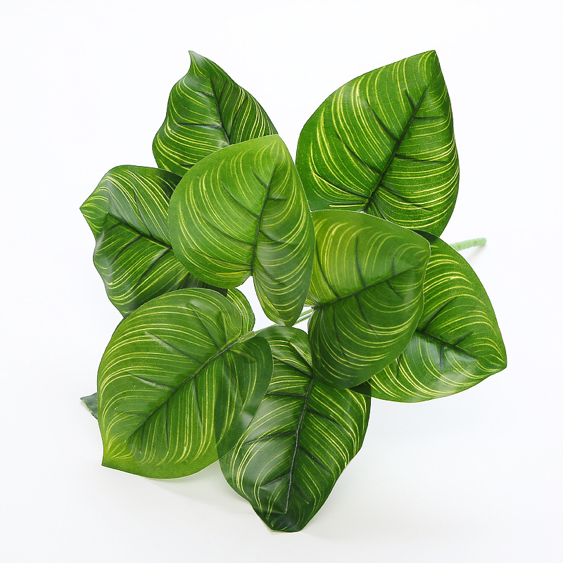 仿真龟背叶盆栽插花叶子植物墙绿植墙造景装饰绿叶配材假花绿萝叶
