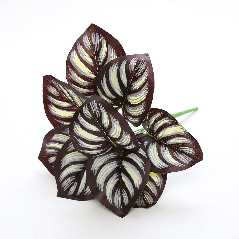 仿真龟背叶盆栽插花叶子植物墙绿植墙造景装饰绿叶配材假花绿萝叶