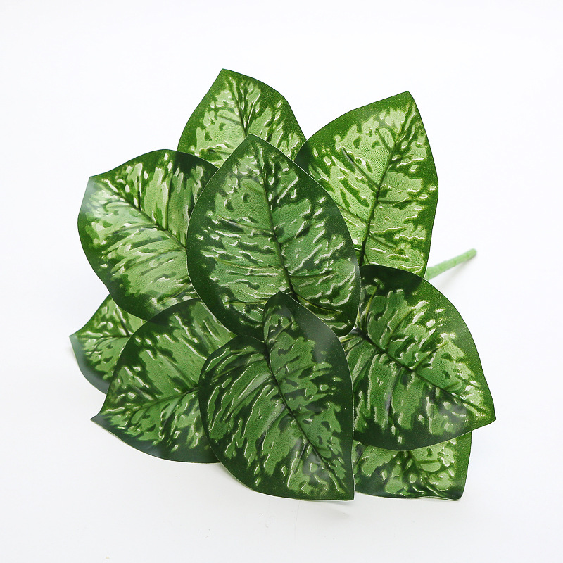 仿真龟背叶盆栽插花叶子植物墙绿植墙造景装饰绿叶配材假花绿萝叶