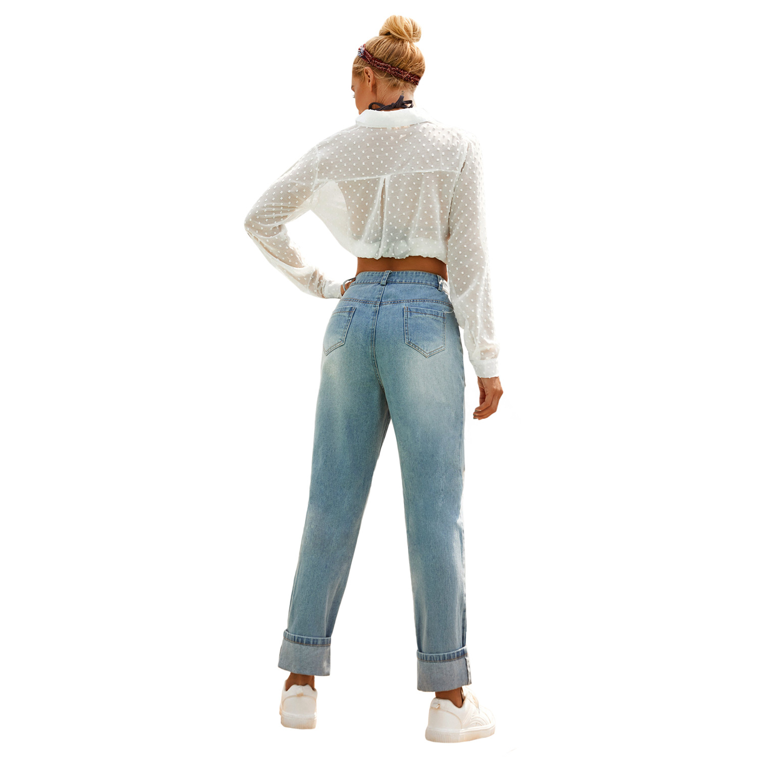 High Waisted Ripped Denim Jeans for Women Stylish Casual Comfortable Fit Perfect for Work or Everyday Wear