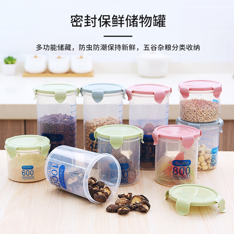 Sealed Large Transparent Plastic Sealed Jar Milk Powder Jar Food Jar Kitchen Grain Storage Box Storage Jar