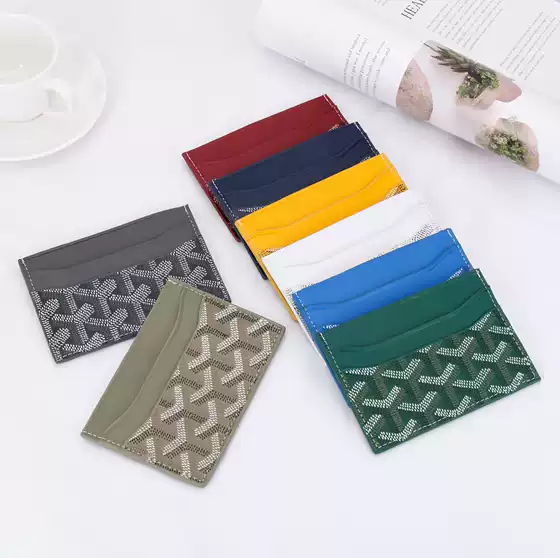 In-Stock 2026 New Goyard Unisex Credit Card Wallet Dog Tooth Card Holder Card Case Goyard Card Clip Cross-Border