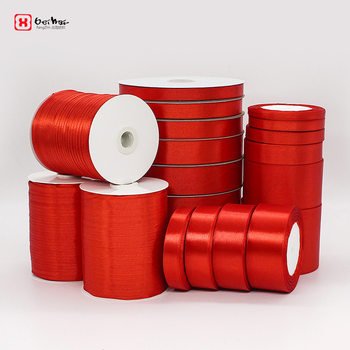 Factory wholesale car red ribbon big red polyester ribbon festive ribbon wedding decoration ribbon gift packaging
