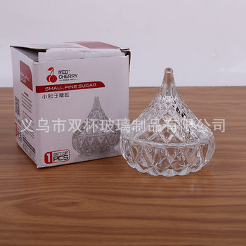 European-Style Small Pine Nut Glass Sugar Jar Glass Storage Snack Seasoning Candy Bottle Household Transparent Creative Dried Fruit Cup