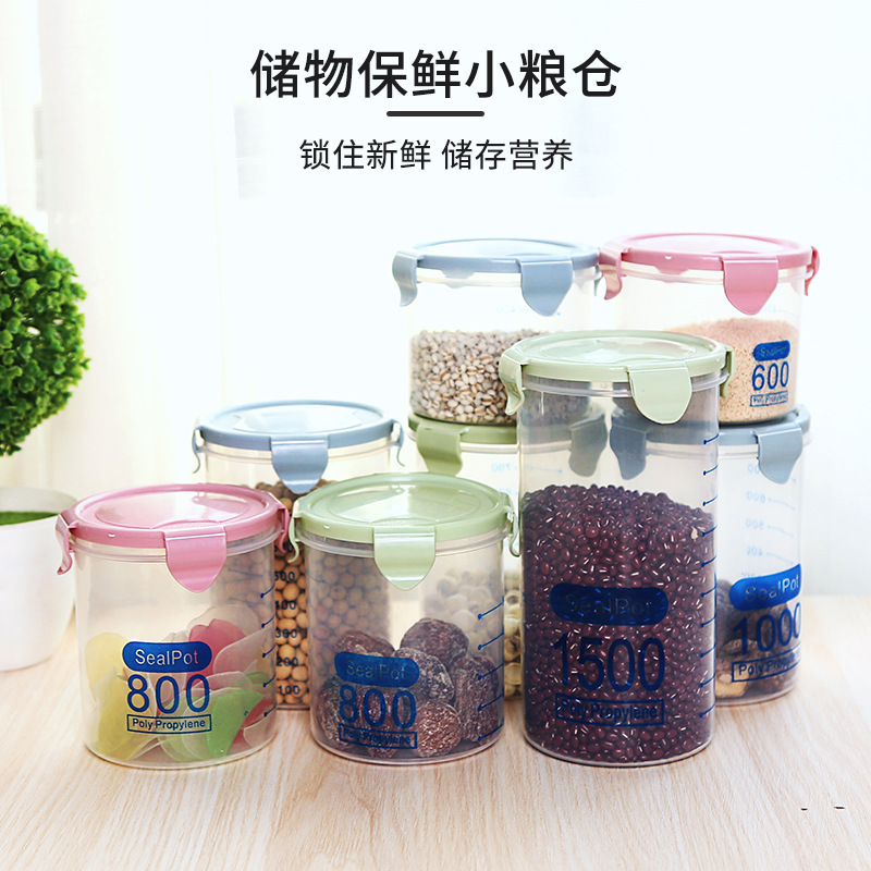 Sealed Large Transparent Plastic Sealed Jar Milk Powder Jar Food Jar Kitchen Grain Storage Box Storage Jar