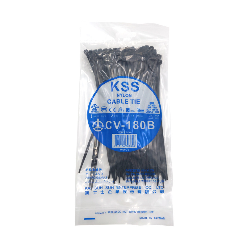 Cv-180B Taiwan Kss Kaisi 3.6*180mm Nylon Cable Tie Minus 40 ° Certified Ul Firm