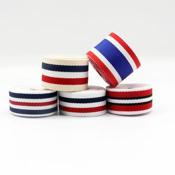 2.5cm Polyester Inter-color Striped Ribbon Plain Ribbon Ribbon Bag Garment Edge Belt Side Strip in stock