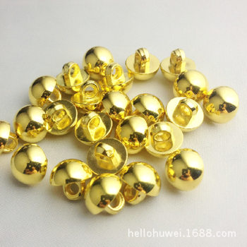 Plastic plated buttons wholesale semicircle high foot ball mushroom button Golden bright button button shirt button shirt