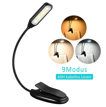 New reading book lamp led mini music night light usb rechargeable portable clip lamp eye protection
