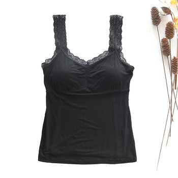 Women's Modal 3007 Lace Vest with Chest Pad Pregnant Women's Large Size Fat Girl Base Shirt