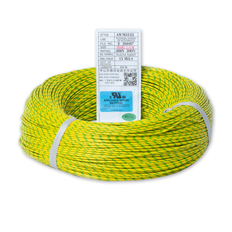 American Standard Ul3122 Silicone Insulated Wire 26Awg Flame-Retardant High-Temperature Electronic Wire Fiberglass Braided Lead Wire Agrp National Standard