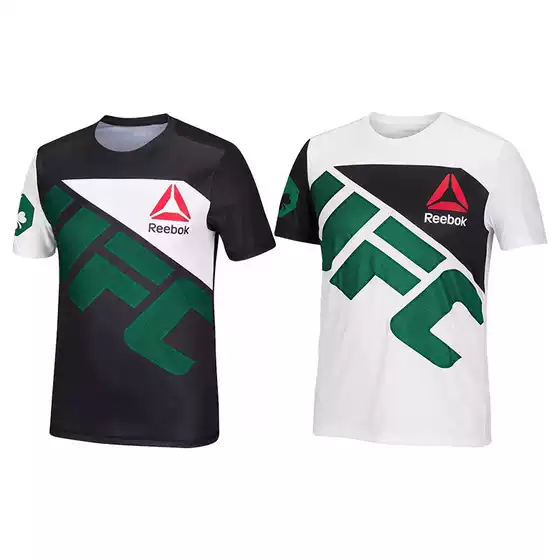 UFC Conor McGregor Men's Short Sleeve MMA Mixed Martial Arts Training Fighting Sanda Tights Quick-Dry Shirt