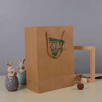 Factory direct white card Kraft paper portable gift paper bag clothing tea portable blank Kraft paper bag