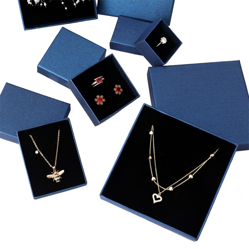 Lenny sapphire blue bracelet jewelry box ring jewelry box necklace earrings packing box suit jewelry box in stock