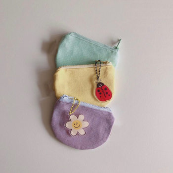 Colorful Cotton Coin Purse Japanese and Korean Simple and Cute Canvas Bag Card Bag Girl Storage Lipstick Bag Small Fresh Student