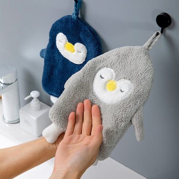 Hand Towel Hanging Cute Bathroom Hand Towel Absorbent Quick-Drying Towel Thickeneded Household Hand Towel Handkerchief