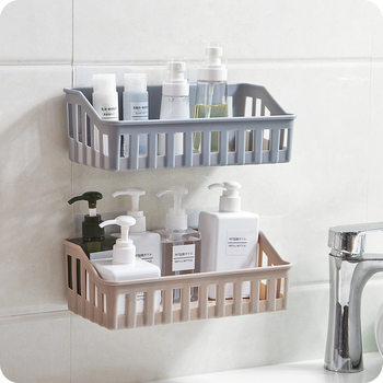 No-Drill Storage Rack for Bathroom, Kitchen Glass Wall Hanging Miscellaneous Storage Rack, Bathroom Storage Wall-Mounted