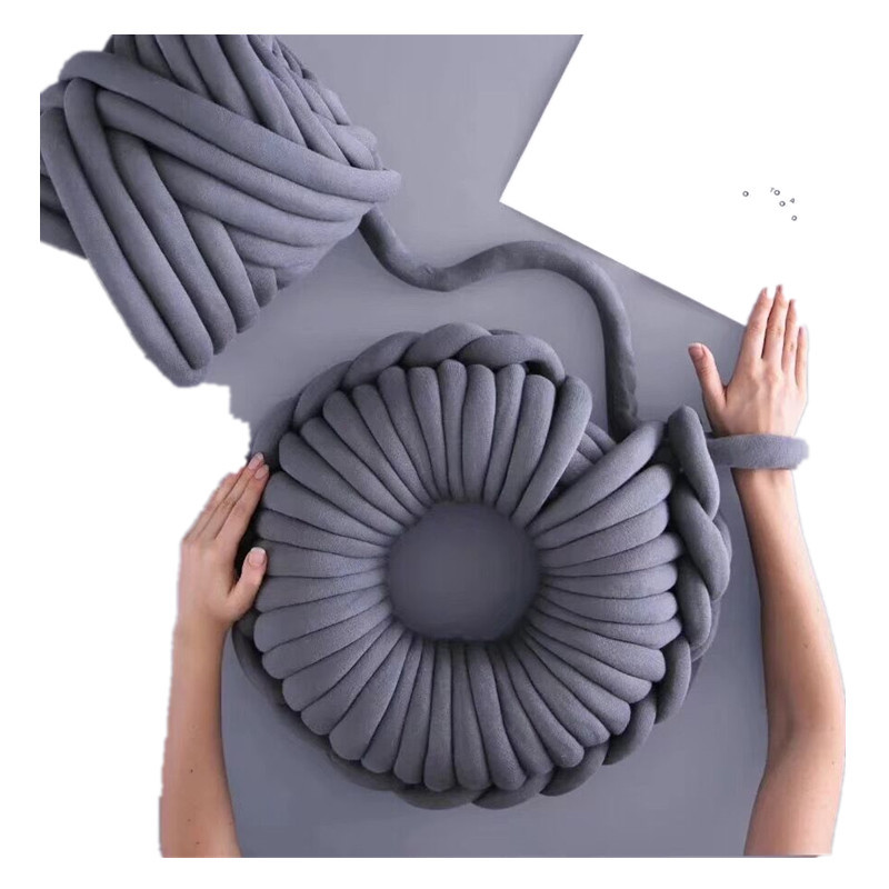 Coarse Wool Blanket Cross-border OHHIO Core Cotton DIY Hand Woven Blanket Sub-line Machine Washable Super Coarse Fabric Line