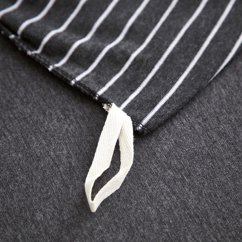 Tianzhu cotton four-piece Japanese knitted cotton striped quilt cover bed sheet bed hat 1.51.8 m bedding generation