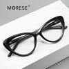 Fashion New Glasses Frame Foreign Trade Hot Spring TR90 Flat Glasses Cat's Eye Black Frame Anti-blue Glasses Women's 2020