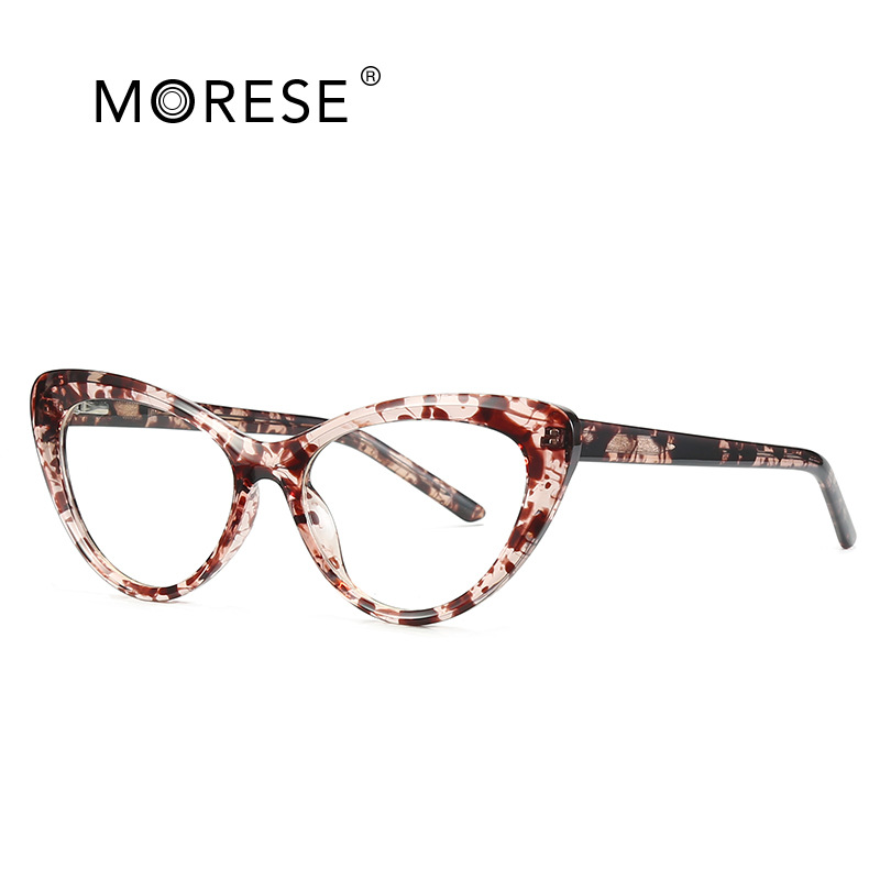 Fashion New Glasses Frame Foreign Trade Hot Spring TR90 Flat Glasses Cat's Eye Black Frame Anti-blue Glasses Women's 2020