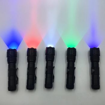Blue Light Flashlight Wf502B Purple Light Flashlight Uv Banknote Inspection Light Green Light Red Light Tactical Flashlight Wholesale