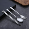 Stainless Steel Cutlery Set Disposable Chopsticks Knife Fork Spoon Boxed Outdoor Travel Spoon Easy to Carry
