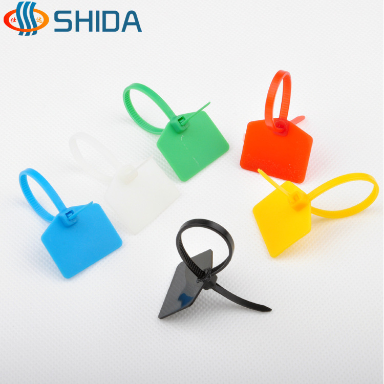 in stock color sign cable tie white nylon cable tie disposable self-locking label binding line with plastic seal