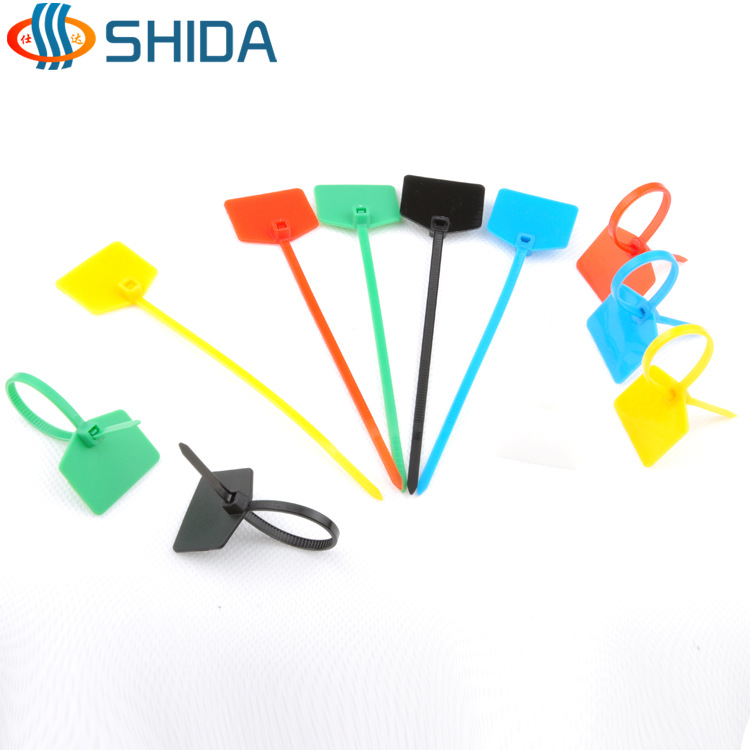 in stock color sign cable tie white nylon cable tie disposable self-locking label binding line with plastic seal
