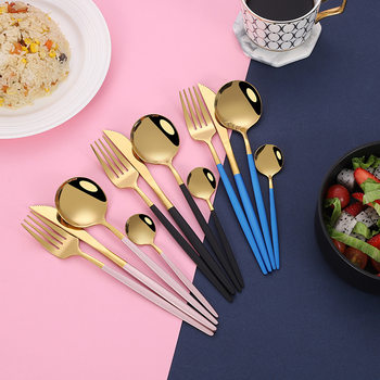 Cross-border Stainless Steel Portuguese Tableware Knife, Fork and Spoon Set European-style Hotel Western-style Steak Knife, Fork and Spoon Factory Direct Supply