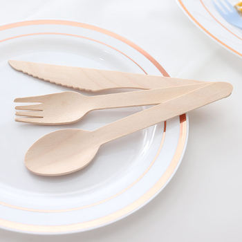 Disposable wooden knife and fork spoon tableware wooden tableware wooden knife wooden fork wooden spoon wooden cake knife dessert spoon fruit fork